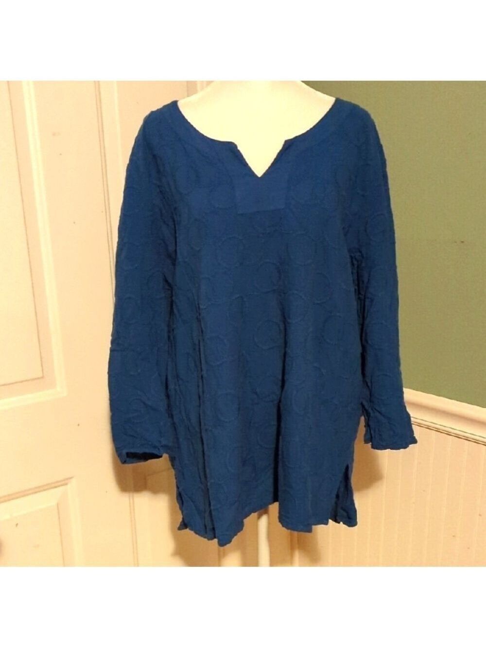 Focus Casual Royal Blue Circle Design Top Extra Large Cruise Vacation Summer